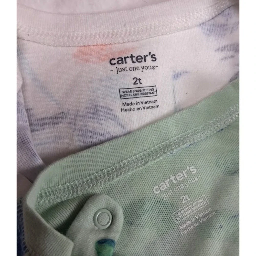 Carter's Toddler Boy 2T Cotton Sleeper Lot 2pc Sailboat Sea Turtles 2pc